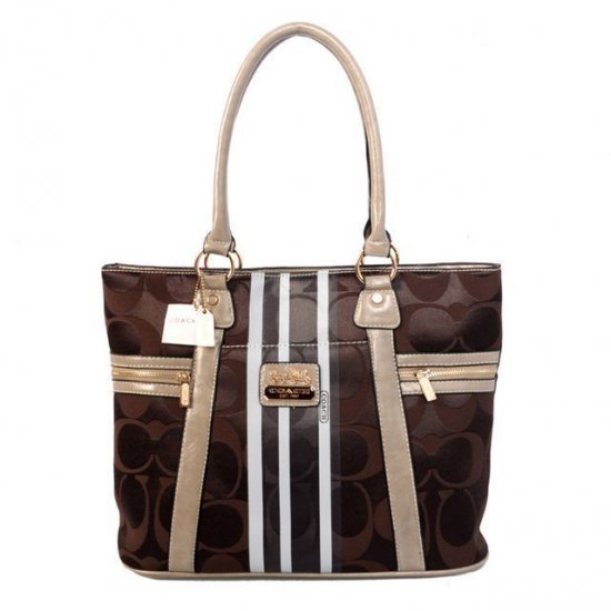 Coach Zip In Signature Medium Coffee Totes BFH | Women